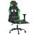 Scaun gaming de masaj/suport picioare, negru/verde, piele eco GartenMobel Dekor