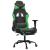 Scaun gaming de masaj/suport picioare, negru/verde, piele eco GartenMobel Dekor