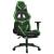 Scaun gaming de masaj/suport picioare, negru/verde, piele eco GartenMobel Dekor
