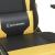 Scaun de gaming cu masaj/suport picioare negru/auriu piele eco GartenMobel Dekor