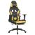 Scaun de gaming cu masaj/suport picioare negru/auriu piele eco GartenMobel Dekor