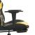 Scaun de gaming cu masaj/suport picioare negru/auriu piele eco GartenMobel Dekor