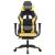 Scaun de gaming cu masaj/suport picioare negru/auriu piele eco GartenMobel Dekor