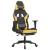 Scaun de gaming cu masaj/suport picioare negru/auriu piele eco GartenMobel Dekor