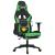 Scaun gaming de masaj/suport picioare, negru/verde, piele eco GartenMobel Dekor
