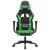 Scaun gaming de masaj/suport picioare, negru/verde, piele eco GartenMobel Dekor