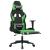 Scaun gaming de masaj/suport picioare, negru/verde, piele eco GartenMobel Dekor