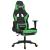 Scaun gaming de masaj/suport picioare, negru/verde, piele eco GartenMobel Dekor