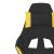 Scaun de gaming cu masaj/suport picioare, negru/galben, textil GartenMobel Dekor