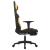 Scaun de gaming cu masaj/suport picioare, negru/galben, textil GartenMobel Dekor
