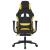 Scaun de gaming cu masaj/suport picioare, negru/galben, textil GartenMobel Dekor