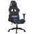Scaun de gaming cu masaj/suport picioare, negru/albastru textil GartenMobel Dekor