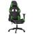 Scaun gaming de masaj/suport picioare, negru/verde, piele eco GartenMobel Dekor