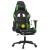 Scaun gaming de masaj/suport picioare, negru/verde, piele eco GartenMobel Dekor