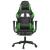 Scaun gaming de masaj/suport picioare, negru/verde, piele eco GartenMobel Dekor