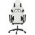 Scaun de gaming masaj/suport picioare alb/negru piele eco GartenMobel Dekor