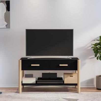 Comodă TV, negru, 82x38x45 cm, lemn prelucrat GartenMobel Dekor