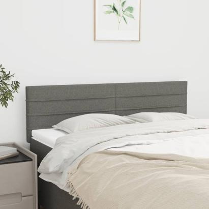 Tăblii de pat, 2 buc., gri închis, 72x5x78/88 cm, textil GartenMobel Dekor