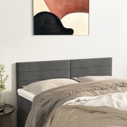Tăblii de pat, 2 buc., gri închis, 72x5x78/88 cm, catifea GartenMobel Dekor