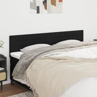 Tăblii de pat, 2 buc, negru, 100x5x78/88 cm, textil GartenMobel Dekor