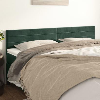 Tăblii de pat, 2 buc, verde închis, 100x5x78/88 cm, catifea GartenMobel Dekor