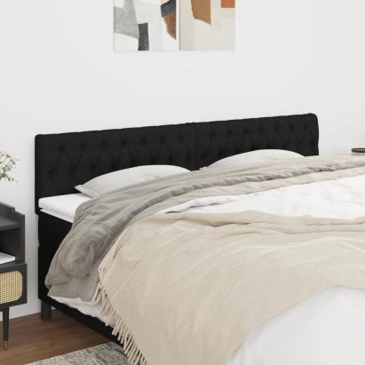Tăblii de pat, 2 buc, negru, 90x7x78/88 cm, textil GartenMobel Dekor