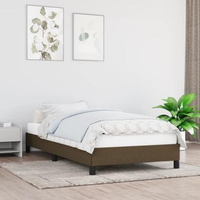 Cadru de pat, maro închis, 90x190 cm, material textil GartenMobel Dekor