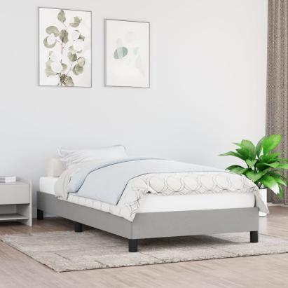 Cadru de pat, gri deschis, 90x200 cm, material textil GartenMobel Dekor
