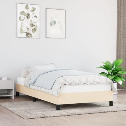 Cadru de pat, crem, 100 x 200 cm, material textil GartenMobel Dekor