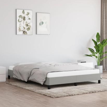 Cadru de pat, gri deschis, 140x200 cm, material textil GartenMobel Dekor
