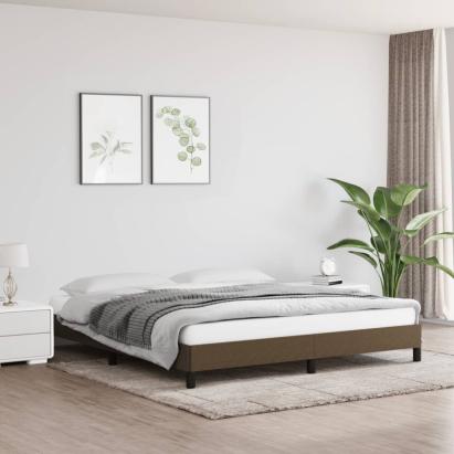 Cadru de pat, maro închis, 160 x 200 cm, material textil GartenMobel Dekor