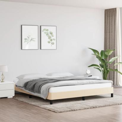 Cadru de pat, crem, 160 x 200 cm, material textil GartenMobel Dekor