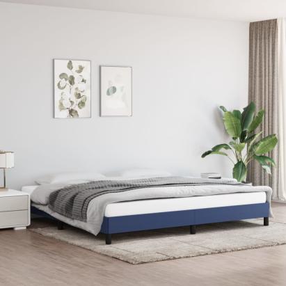 Cadru de pat, albastru, 200x200 cm, material textil GartenMobel Dekor