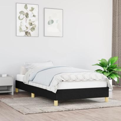 Cadru de pat, negru, 80x200 cm, material textil GartenMobel Dekor