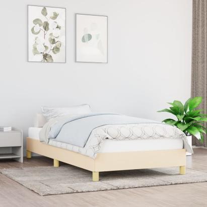 Cadru de pat, crem, 100 x 200 cm, material textil GartenMobel Dekor