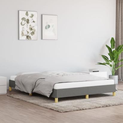 Cadru de pat, gri închis, 140x190 cm, material textil GartenMobel Dekor