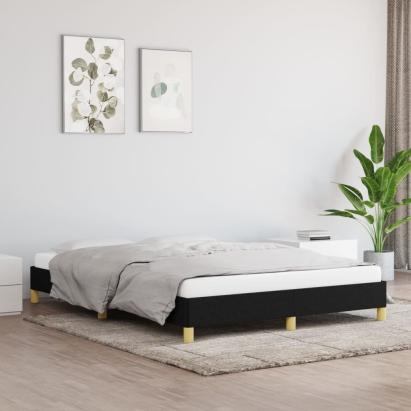 Cadru de pat, negru, 140x190 cm, material textil GartenMobel Dekor