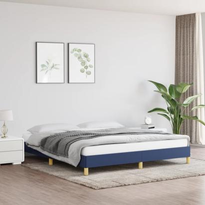 Cadru de pat, albastru, 180 x 200 cm, material textil GartenMobel Dekor