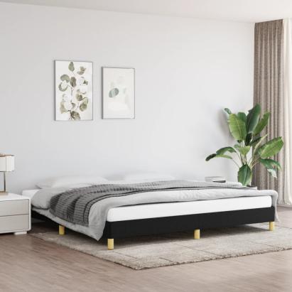 Cadru de pat, negru, 200x200 cm, material textil GartenMobel Dekor