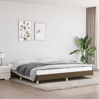 Cadru de pat, maro închis, 200x200 cm, material textil GartenMobel Dekor