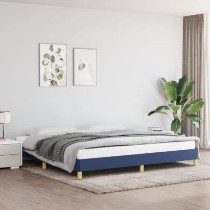 Cadru de pat, albastru, 200x200 cm, material textil GartenMobel Dekor