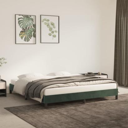 Cadru de pat, verde închis, 160x200 cm, catifea GartenMobel Dekor