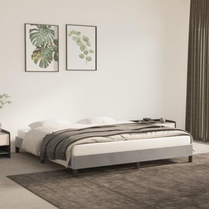 Cadru de pat, gri deschis, 180x200 cm, catifea GartenMobel Dekor