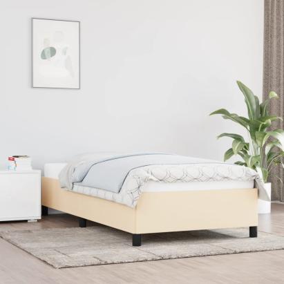 Cadru de pat, crem, 100 x 200 cm, material textil GartenMobel Dekor