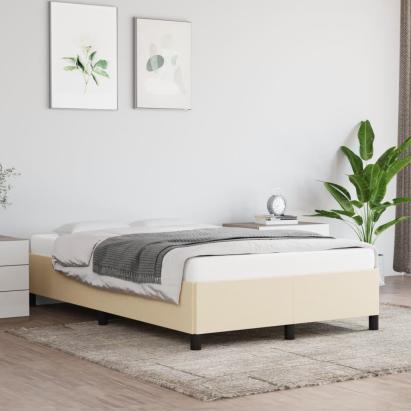 Cadru de pat, crem, 120x200 cm, material textil GartenMobel Dekor