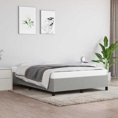 Cadru de pat, gri deschis, 140x190 cm, material textil GartenMobel Dekor
