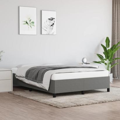 Cadru de pat, gri închis, 140x190 cm, material textil GartenMobel Dekor