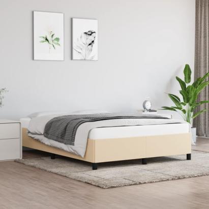 Cadru de pat, crem, 140 x 200 cm, material textil GartenMobel Dekor