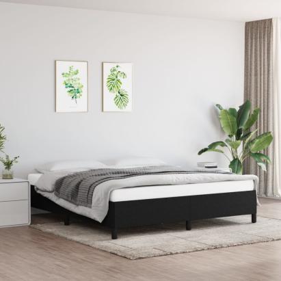 Cadru de pat, negru, 160 x 200 cm, material textil GartenMobel Dekor