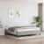 Cadru de pat, gri deschis, 180x200 cm, material textil GartenMobel Dekor
